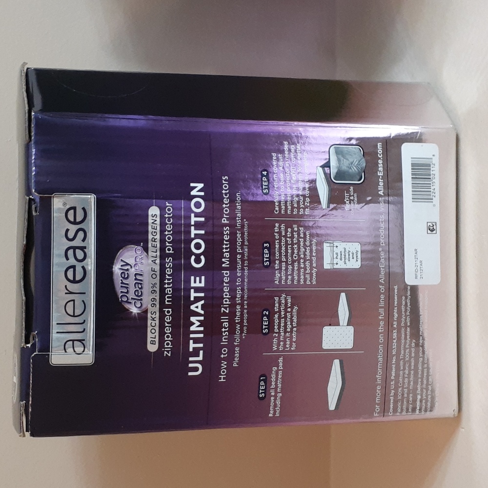 NIB Allerease zippered mattress protector size Full - Picture 4 of 7